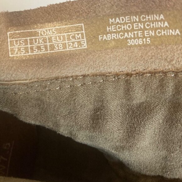 Toms Lunata Beige Suede Ankle Boots Womens 7.5 Stacked 3" Heel Side Zip - Picture 10 of 11